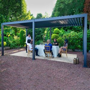 Mirador 3m x 6m Rectangular Pergola with 4 Drop Sides in Grey