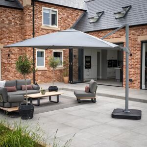 Harbour Lifestyle Ares 3m Square Cantilever Parasol with Solar powered LED Lights in Charcoal