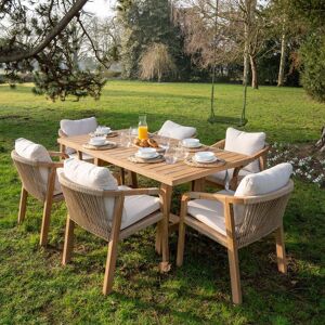 Harbour Lifestyle Quay 6 Seat Rectangular Dining Set in Linen