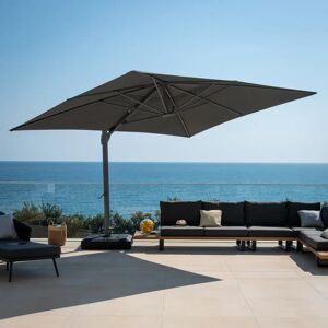 Harbour Lifestyle Pallas 4m x 3m Rectangular Cantilever Parasol with LED Lighting in Charcoal