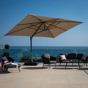 Harbour Lifestyle Pallas 4m x 3m Rectangular Cantilever Parasol with LED Lighting in Beige