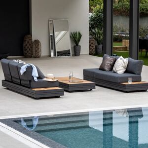 Harbour Lifestyle Panama 3 Seat Sofa with Sun Lounger Feature in Charcoal