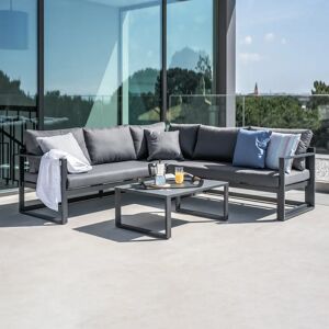 Harbour Lifestyle Havana Corner Group Set with Reclining Feature and Coffee Table in Charcoal