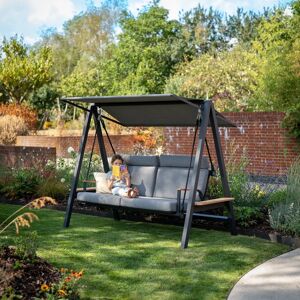 Harbour Lifestyle Lima Deluxe Aluminium Swing Seat in Washed Grey