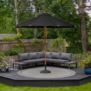 Harbour Lifestyle Styx 3m Round Deluxe Wooden Parasol in Black