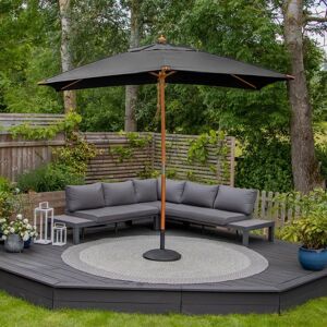 Harbour Lifestyle Styx 3m x 2m Rectangular Deluxe Wooden Parasol in Grey