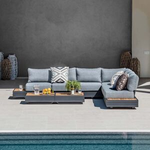 Harbour Lifestyle Panama Luxury Outdoor Large Corner Group Set in Washed Grey