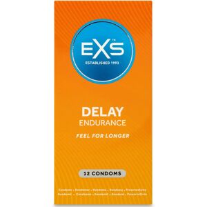 EXS Delay Endurance Condoms - 12 Pack. Regular Fit. Natural Latex. Odourless And Tasteless