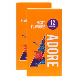 Adore Mixed Flavours Condoms - 24 Pack