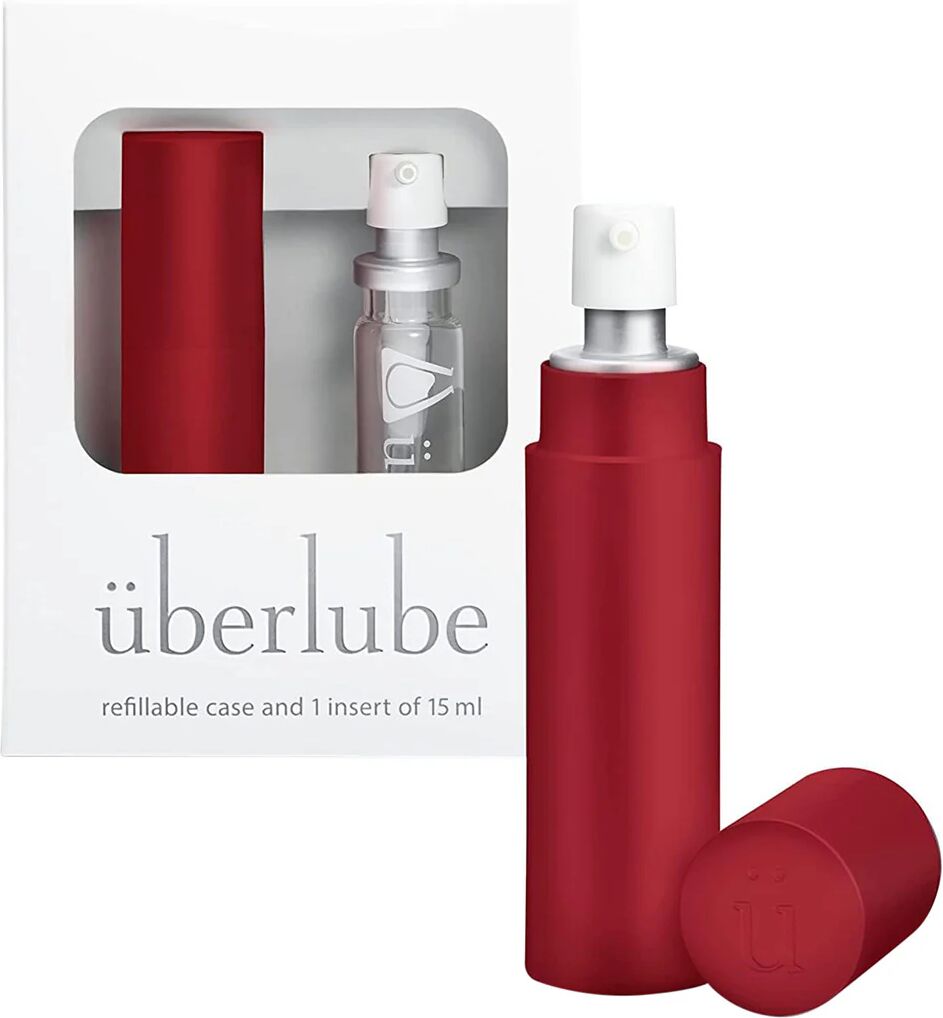 Uberlube Good-To-Go Traveler Refillable Case & 1 Refill (15ml) - Red