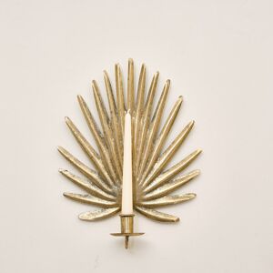 Gold Palm Leaf Wall Candle Holder Sconce Material: Metal