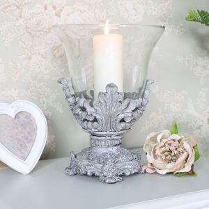 Ornate Candle Holder with Glass Material: Resin / Glass