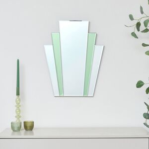 Art Deco Green Glass Fan Wall Mirror - 50cm x 40cm Material: Mirrors Art Deco Green Glass Fan Wall Mirror - 50cm x 40cm Material: Mirrors