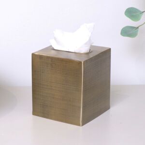 Brass Gold Textured Metal Tissue Box Holder Material: Home Decor & Accessories Brass Gold Textured Metal Tissue Box Holder Material: Home Decor & Accessories