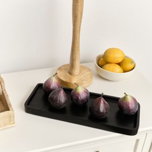 Black Wood Rectangular Wooden Tray - 34.5cm Material: New Products Black Wood Rectangular Wooden Tray - 34.5cm Material: New Products