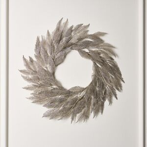 Gold Glitter Leaf Christmas Wreath - 50cm Material: Christmas Gold Glitter Leaf Christmas Wreath - 50cm Material: Christmas