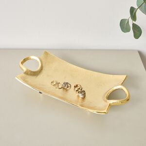 Gold Metal Curved Trinket Tray With Handles - 32cm Material: New Products Gold Metal Curved Trinket Tray With Handles - 32cm Material: New Products