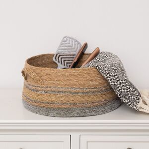 Large Brown & Grey Rope Lidded Storage Basket - 39cm Material: Home Decor & Accessories Large Brown & Grey Rope Lidded Storage Basket - 39cm Material: Home Decor & Accessories