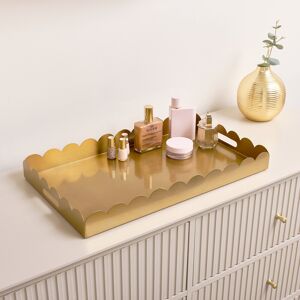 Large Gold Rectangle Scalloped Tray Material: Home Decor & Accessories Large Gold Rectangle Scalloped Tray Material: Home Decor & Accessories