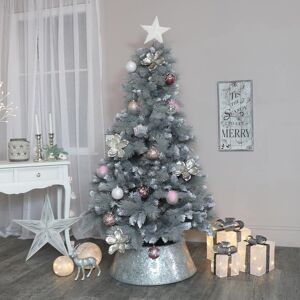 Large Grey & Silver Tipped Christmas Tree 6ft Material: Christmas Large Grey & Silver Tipped Christmas Tree 6ft Material: Christmas