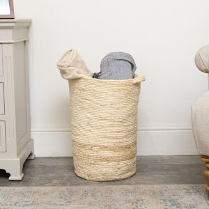 Small Beige Rustic Laundry Storage Basket - 52cm Material: Home Decor & Accessories Small Beige Rustic Laundry Storage Basket - 52cm Material: Home Decor & Accessories