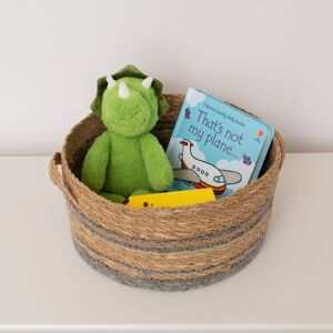 Small Brown & Grey Rope Lidded Storage Basket - 26cm Material: Home Decor & Accessories Small Brown & Grey Rope Lidded Storage Basket - 26cm Material: Home Decor & Accessories