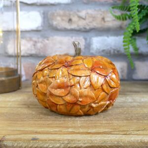 Small Orange Leaf Detail Pumpkin Ornament Material: Home Decor & Accessories Small Orange Leaf Detail Pumpkin Ornament Material: Home Decor & Accessories