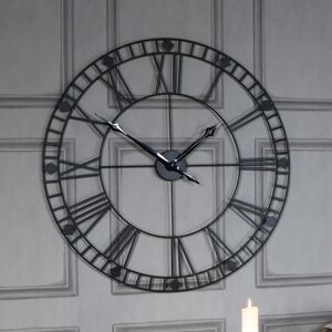 Large Black Iron Skeleton Wall Clock Material: Iron