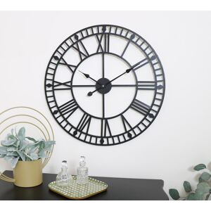 Black Metal Skeleton Clock 60cm x 60cm Material: Metal