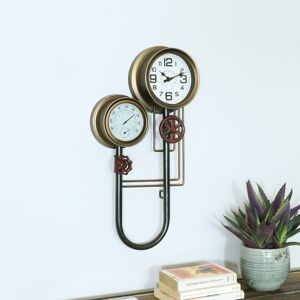 Industrial Pipe Wall Clock Material: Metal / Glass