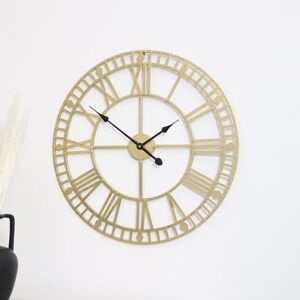 Gold Skeleton Clock - Round Metal Wall Decor 60cm Gold Skeleton Clock - Round Metal Wall Decor 60cm
