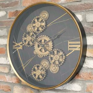 Large Round Metal Black & Gold Cog Clock 60cm x 60cm Material: Home Decor & Accessories/Clocks Large Round Metal Black & Gold Cog Clock 60cm x 60cm Material: Home Decor & Accessories/Clocks