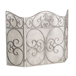 Ornate Grey Fire Screen Material: Metal