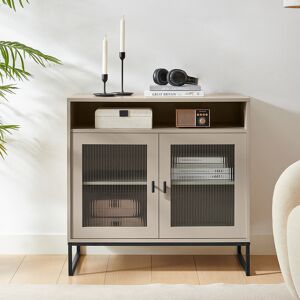Large Two Door Reeded Glass Display Cabinet - Hesley Taupe Stone Range Material: Furniture/Furniture Ranges/Hesley Range Large Two Door Reeded Glass Display Cabinet - Hesley Taupe Stone Range Material: Furniture/Furniture Ranges/Hesley Range