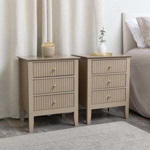 Pair of 3 Drawer Bedside Tables - Hales Tan Range Material: Furniture/Furniture Ranges/Hales Range/Hales Tan Range Pair of 3 Drawer Bedside Tables - Hales Tan Range Material: Furniture/Furniture Ranges/Hales Range/Hales Tan Range