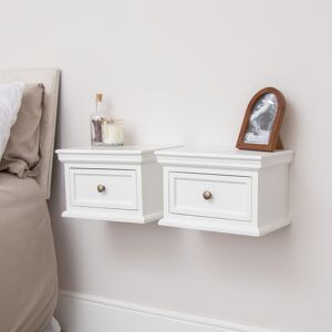 Pair Of White Wall Mounted Bedside Tables - Daventry White Range Material: New Products Pair Of White Wall Mounted Bedside Tables - Daventry White Range Material: New Products