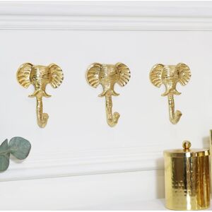 Set Of 3 Gold Elephants Head Wall Hooks Material: Home Decor & Accessories/Wall Hooks Set Of 3 Gold Elephants Head Wall Hooks Material: Home Decor & Accessories/Wall Hooks