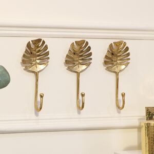 Set Of 3 Gold Monstera Leaf Wall Hooks Material: Home Decor & Accessories Set Of 3 Gold Monstera Leaf Wall Hooks Material: Home Decor & Accessories