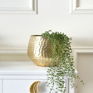 Gold Hammered Metal Planter 20cm x 20cm Material: Metal