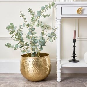 Medium Gold Hammered Metal Planter 30cm x 28cm Material: Metal