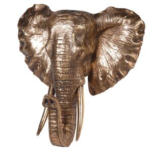 Large Gold Elephant Head Wall Mount Material: Polyresin