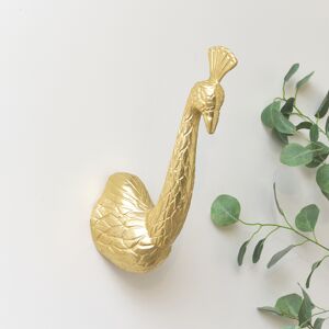 Gold Metal Peacock Wall head - 39cm Material: Metal