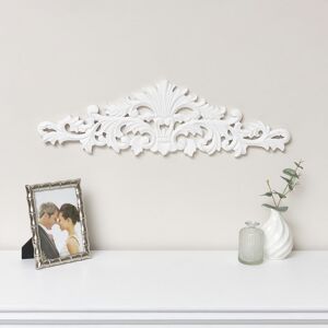 Vintage White Fleur De Lys Wall Plaque Material: Wood