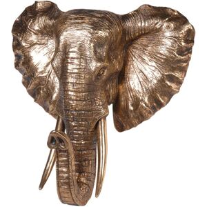 Large Gold Elephant Head Wall Mount Material: Polyresin