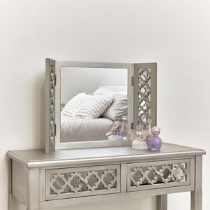 Silver Mirrored Triple Mirror - Sabrina Silver Range Material: Wood, glass