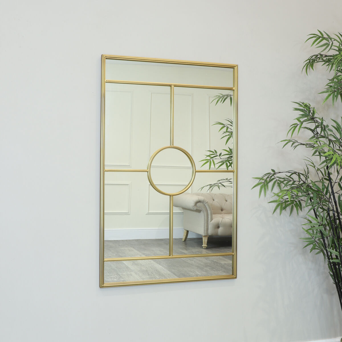Ornate Gold Framed Wall Mirror 110cm x 70cm Material: Metal / Glass
