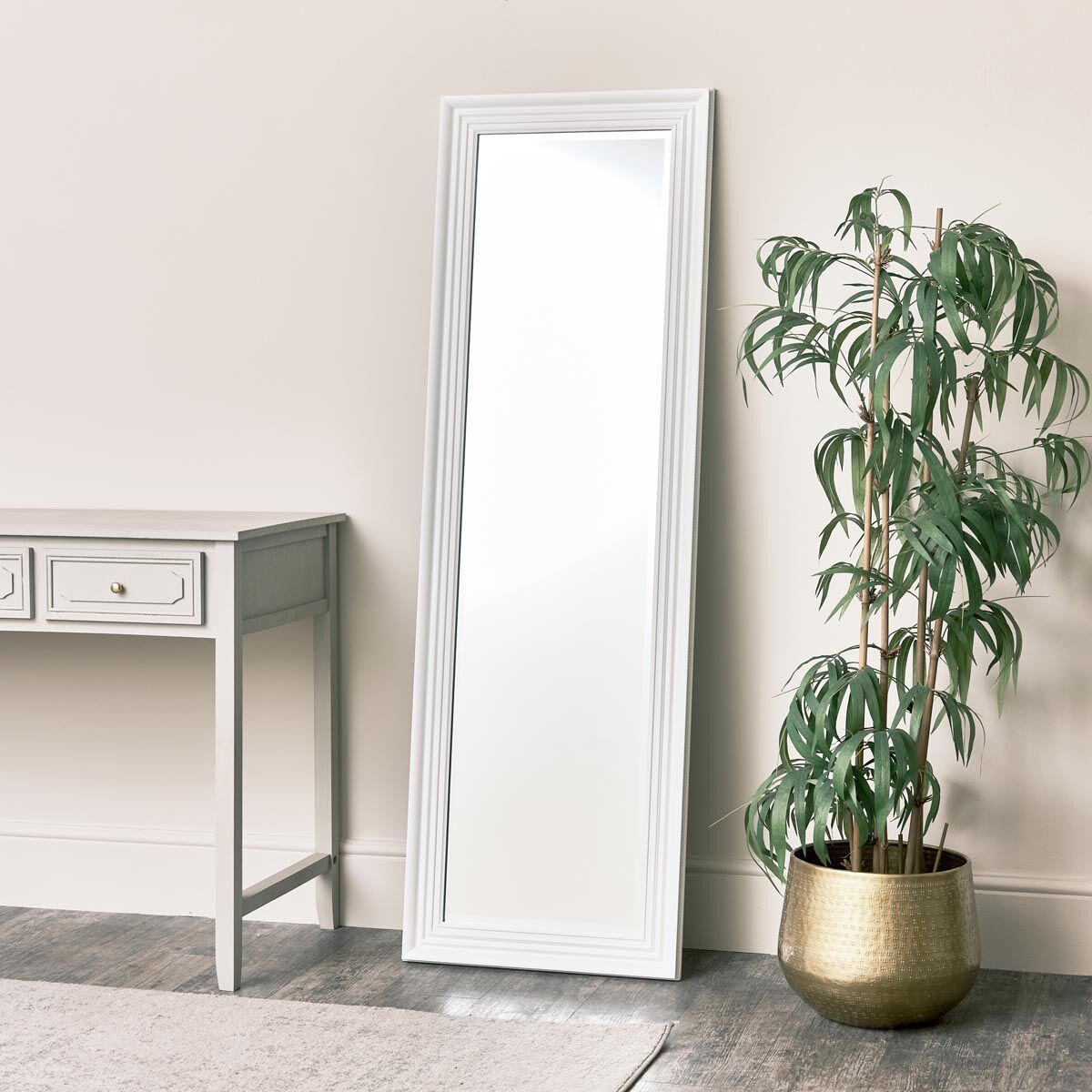 Tall White Full Length Mirror 52 x 160cm Material:
