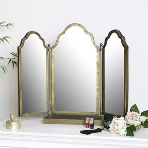 Antique Brass Dressing Table Mirror Material: Metal / Glass