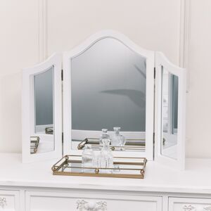 Antique White Triple Dressing Table Mirror - Pays Blanc Range Material: Wood