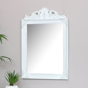 Antique White Wall Mirror 36cm x 55cm Material: Resin / Wood / Glass
